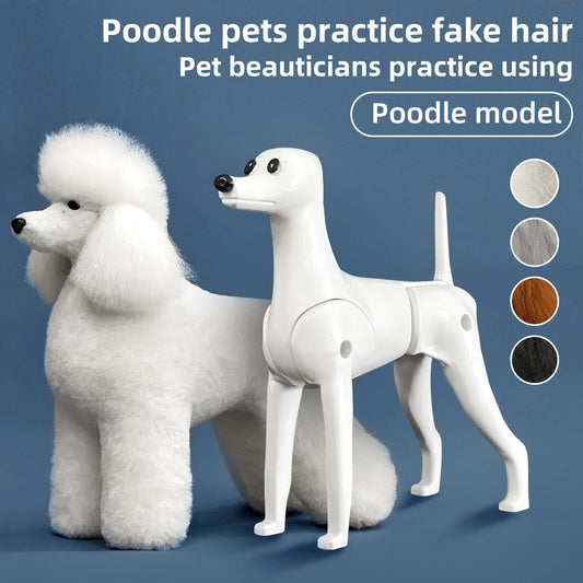 Pet Grooming Practice Poodle Model — Full Body Simulation Dog Mannequin for Grooming Training