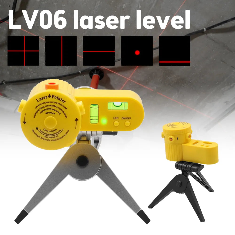 Multifunctional 4-in-1 Laser Level Ruler with Rotating Tripod - Household Measuring Tool for Vertical & Horizontal Levels