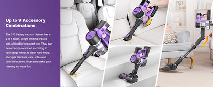 INSE S10 Cordless Vacuum Cleaner - 6 in 1 Stick Vacuum, 30KPa 350W Suction, Up to 50 Min Runtime, Rechargeable