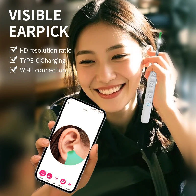 2025 Wireless Smart Earpick – HD Camera Ear Wax Cleaner with 6 LED Lights for iOS & Android