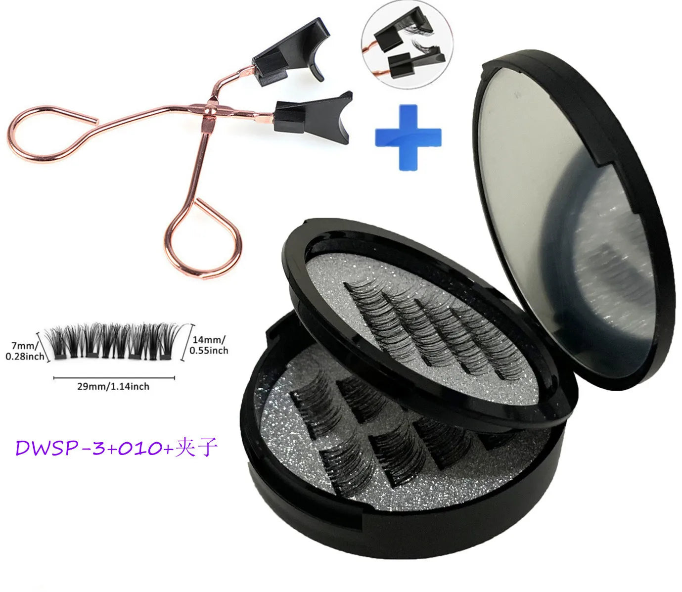 12PCS Magnetic False Eyelashes – Half Lashes Set with Double Box, Mirror & Applicator, Reusable Beauty Makeup