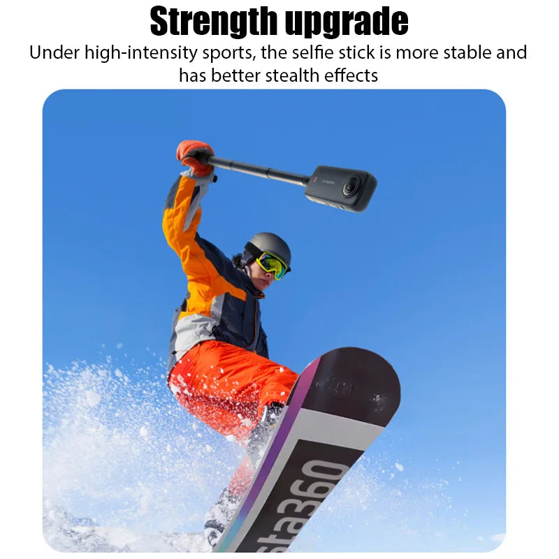 1.2m Ultra-Long Carbon Fiber Invisible Selfie Stick – For Insta360 X3/X2, DJI Action 3, GoPro Cameras