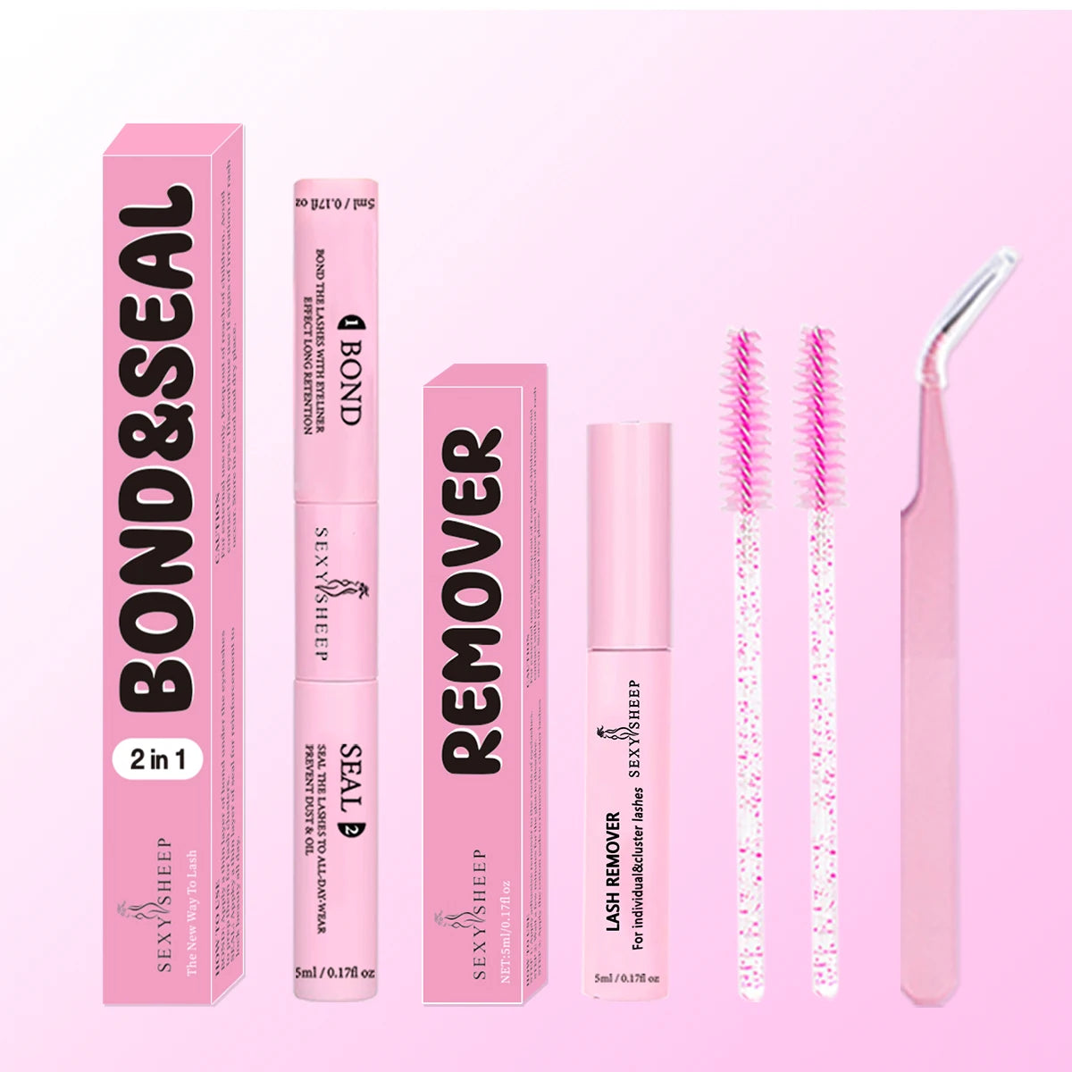 10ML Lash Cluster Glue & Seal – 2-in-1 Eyelash Adhesive for Long-Lasting Black Lash Bond