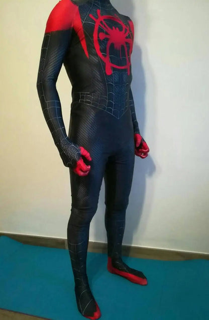 Newest Anime Spiderman Miles Morales 3D Print Cosplay Costume – Adult Superhero Halloween Zentai Bodysuit