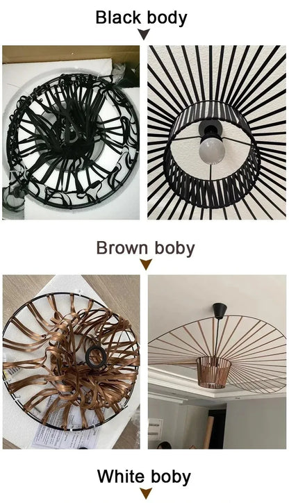 Italian Cross-Border Nordic Straw Hat Fabric Lamp — Modern Designer Art Lamp for Restaurant & Living Bedroom