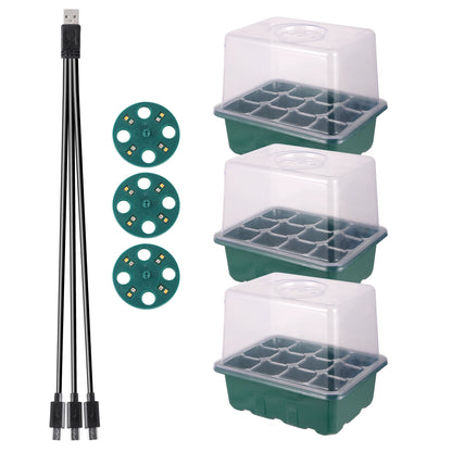LED Grow Light with 6/12-Hole Seed Starter Trays — Indoor Plant Germination & Seedling Growing Box