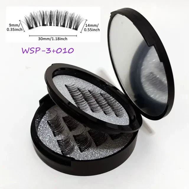 12PCS Magnetic False Eyelashes – Half Lashes Set with Double Box, Mirror & Applicator, Reusable Beauty Makeup