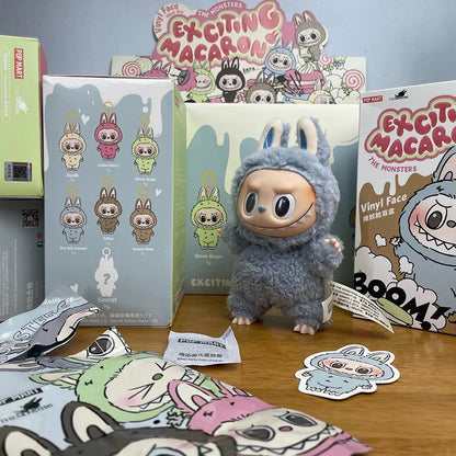 Labubu Macaroon Sit Party Vinyl Face Blind Box – 1st & 2nd Generation Plush Doll Decorative Gift Surprise