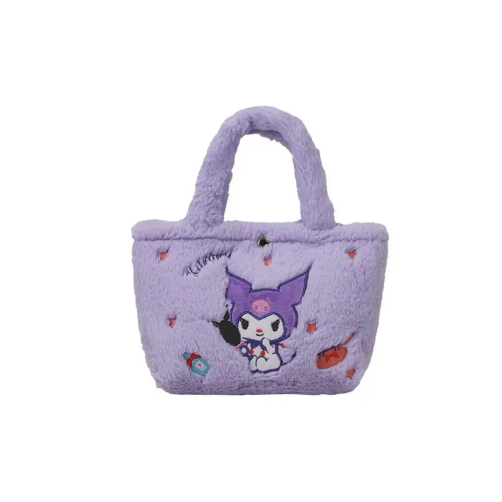 Sanrio Anime Plush Handbag – Hello Kitty, My Melody, Cinnamoroll & Kuromi Shoulder Cosmetic Bag