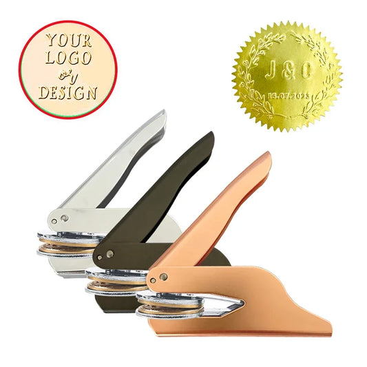 Custom Logo Embossed Stamp - Personalized Library Book, Certificate, Wedding Invitation, Letterhead Seal - Customization for Unique Impressions