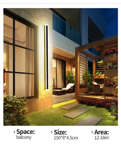 Outdoor Wall Lamp – IP65 Waterproof LED Long Corridor & Staircase Light, Balcony, Villa & Garden Entrance Lighting