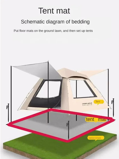 Outdoor Waterproof Camping Mat: Thick Picnic Beach Floor Cloth - Moistureproof Under-Tent Mat, Portable Equipment for All-Weather Adventures