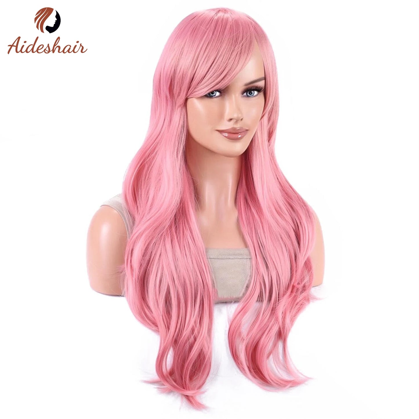 Aideshair Fashion Wigs 28" 70cm Long Wavy Curly Hair: Heat Resistant Cosplay Wig for Women - Includes Free Wig Cap