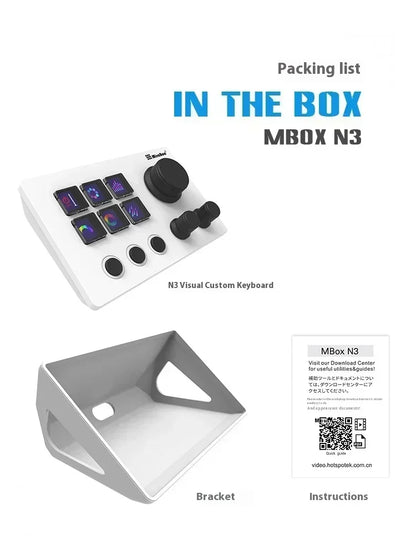 Mirabox N3 Streamdeck Keypad — Mini Customizable Macro Keyboard with Screen & Knob for Desktop