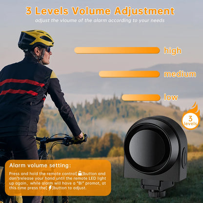 WSDCAM Bicycle Alarm – Waterproof Vibration Alarm with USB Charging & Remote Control, 110 dB Security for Bike & Motorcycle