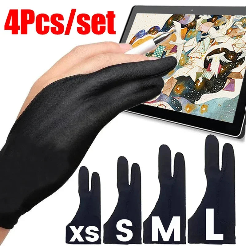 Two-Finger Drawing Glove with Palm Rejection for iPad & Graphic Tablets – Left/Right Hand Artist Glove