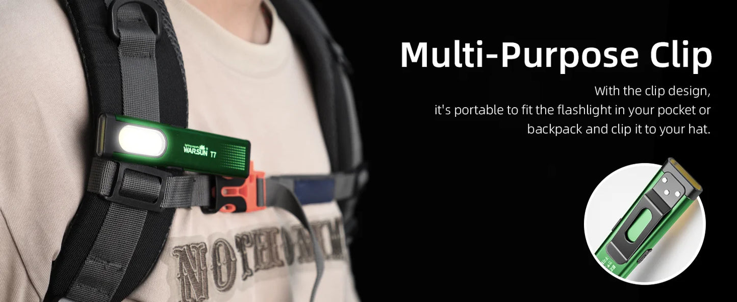Warsun T7 LED Keychain Flashlight – 650Lm Mini Portable Torch with Magnet