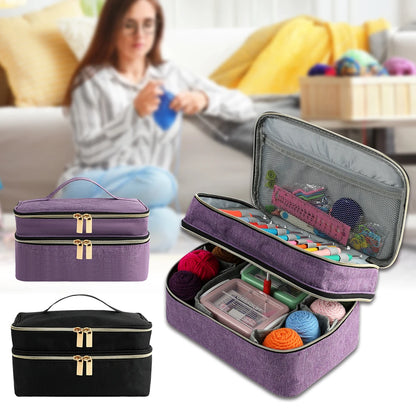 Double-Layer Sewing Supplies Storage Bag – Large Needlework & Craft Tools Organizer