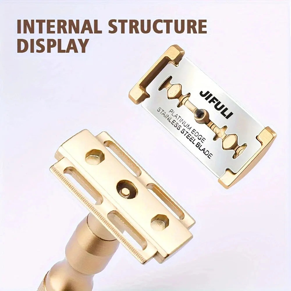 1 Machine + 5 Blades Classic Double Edge Safety Razor - High Quality Manual Shaver for Men’s Shaving and Women’s Hair Removal