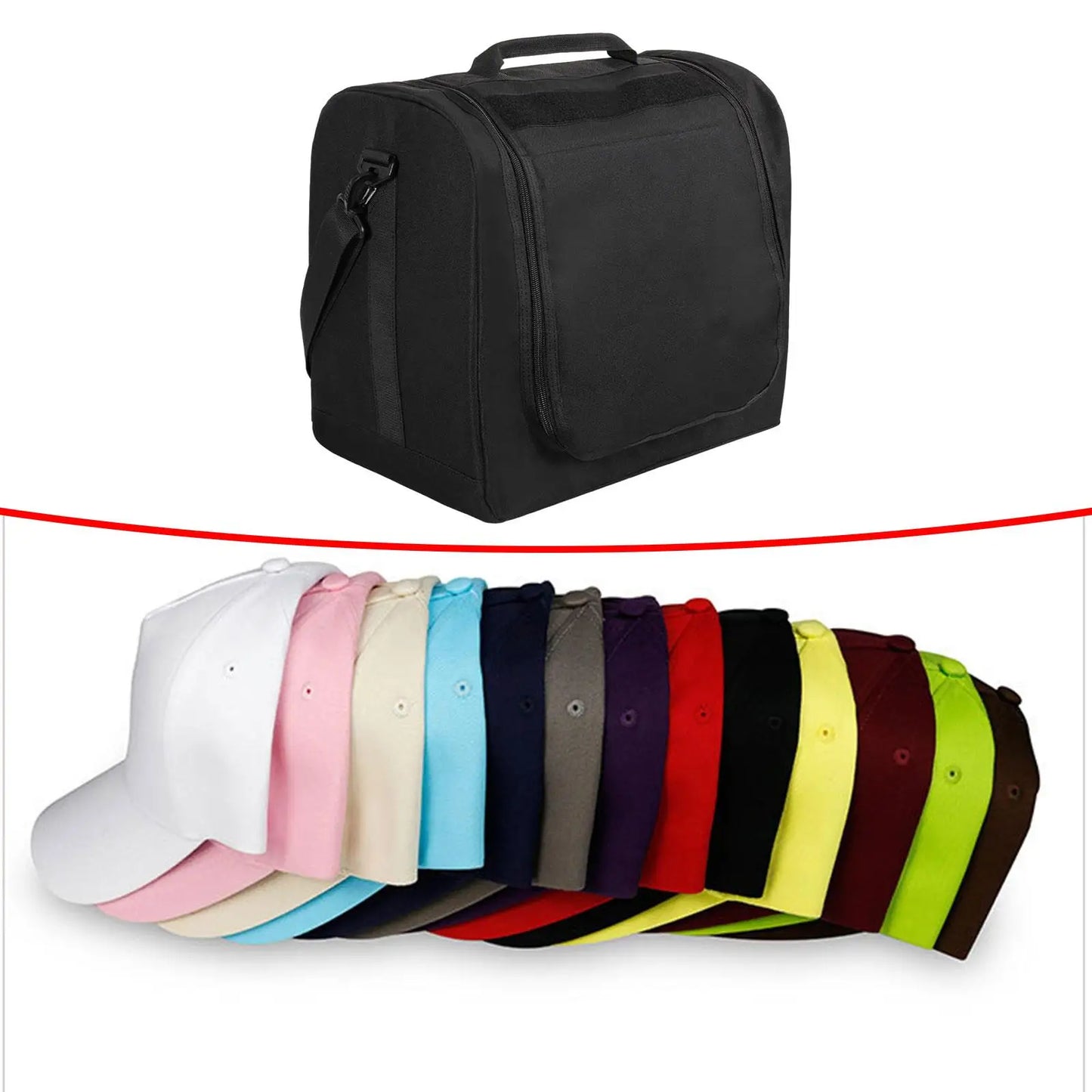 Baseball Cap Carrier Holder - Durable Hat Storage Organizer Bag with Carrying Handle for Sports, Travel & Moving