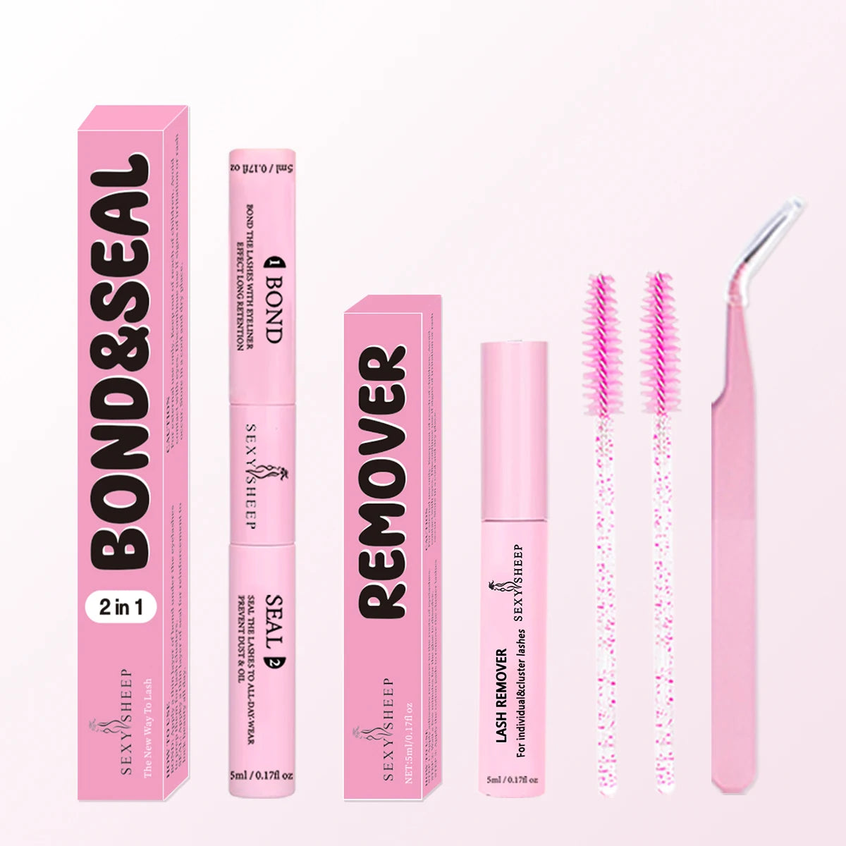 10ML Lash Cluster Glue & Seal – 2-in-1 Eyelash Adhesive for Long-Lasting Black Lash Bond