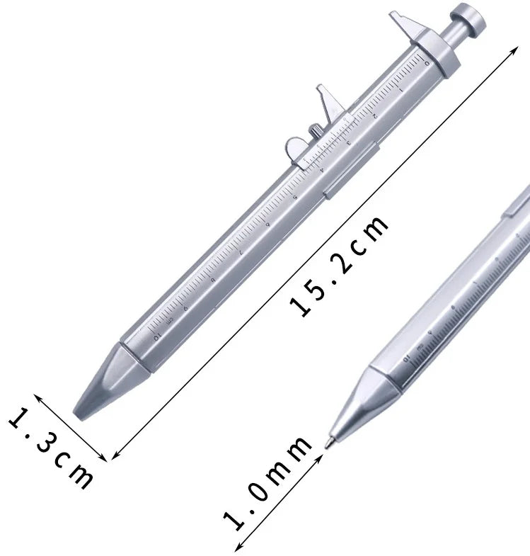 Multifunction Caliper Ballpoint Pen - 0.5mm Gel Ink Vernier Caliper Roller Pen for Creative Stationery