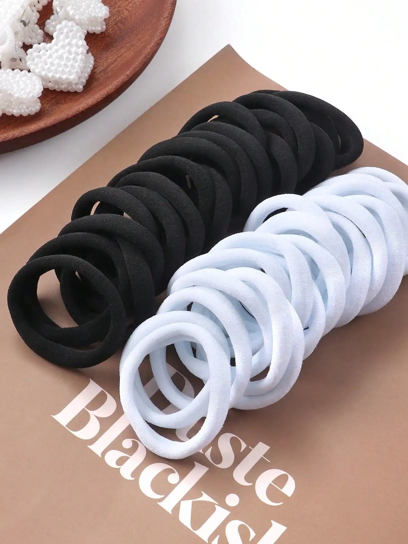 High Elasticity Hair Rope Set: 50pcs Seamless Black Coffee Brown Hair Rings - Girls' Hair Accessories