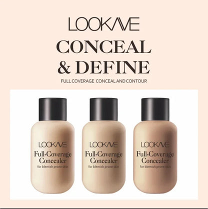 Waterproof Liquid Concealer Foundation – Full Coverage Cream for Acne, Scars, Dark Circles & Face Makeup Base