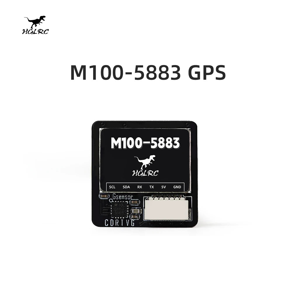 HGLRC M100-5883 M10 GPS Module with Compass – Ceramic Antenna & On-board LEDs, 21x21mm for RC Airplane FPV Long Range