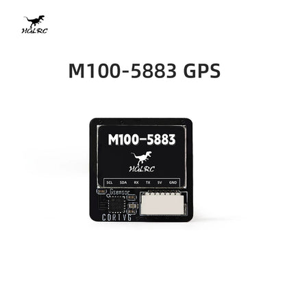 HGLRC M100-5883 M10 GPS Module with Compass – Ceramic Antenna & On-board LEDs, 21x21mm for RC Airplane FPV Long Range