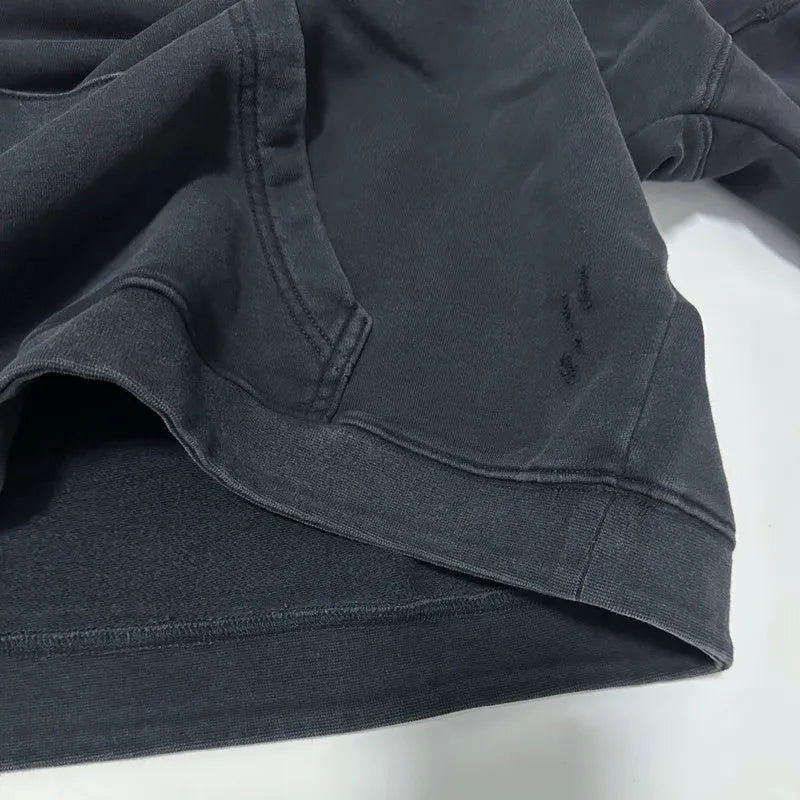 2025SS Ripped E.R.D. Hoodie – Men & Women Slogan Print Short Wide Sweatshirt