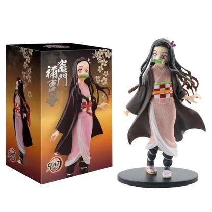 Demon Slayer Anime Figures – Kimetsu No Yaiba Tanjiro Nezuko Zenitsu Inosuke Action Doll Toys