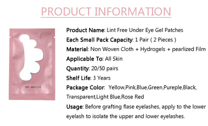 20/50 Pairs Hydrogel Lash Extension Patches | Under Eye Stickers for Grafting & Makeup | Eyelash Extension Tools