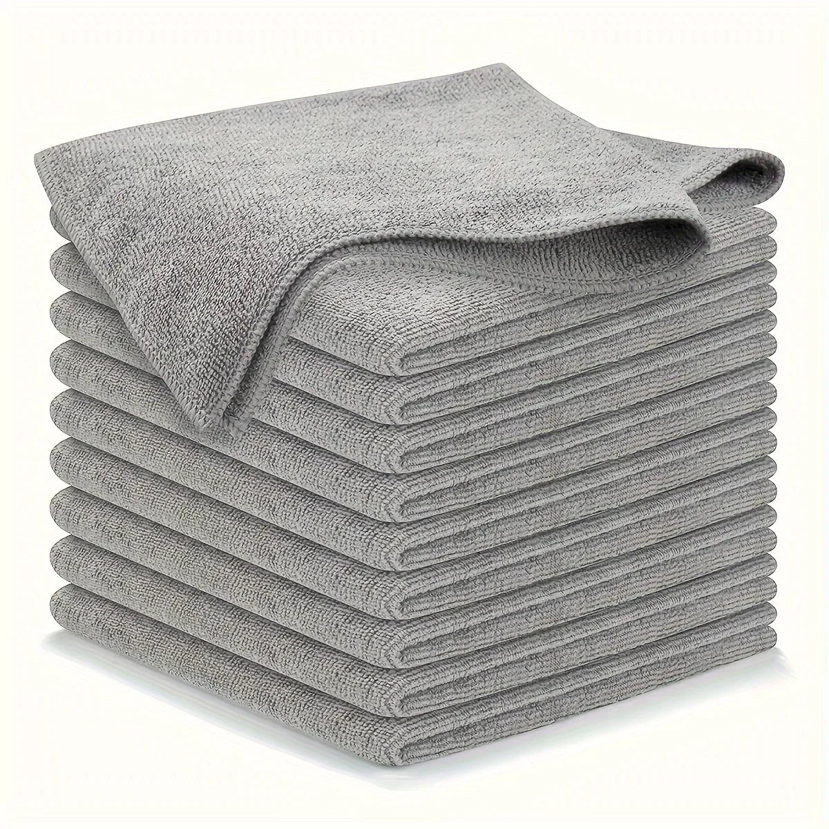 5/10/20pcs Light Gray Kitchen Towels – Ultra-Fine Fiber Cleaning Cloths, Soft, Absorbent & Stain-Removing Set