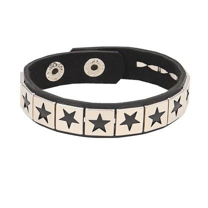 New Punk Fashion Black Leather Cuff Bracelet for Men & Women - Rivets Stud Charm Wristband Bangle, Gothic Jewelry 2024