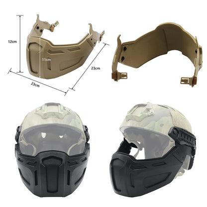 Tactical FAST Helmet Half Face Mask with Flip Goggles – Airsoft, Paintball, and Hunting Gear Accessories