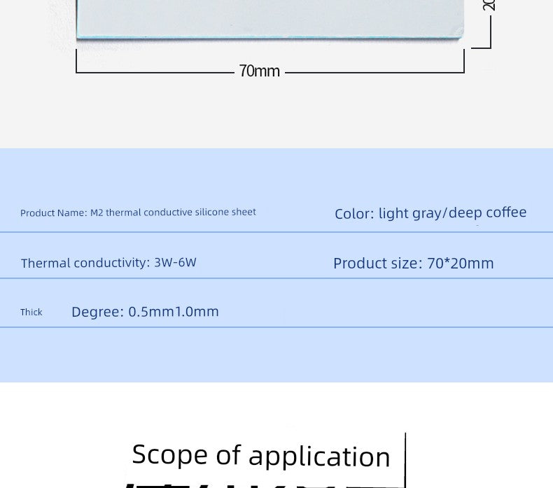M.2 2280 SSD Silicone Thermal Pad & Grease – Heat-Conductive Cooling Sheet for CPU, GPU, Graphics Card & Phone Screens