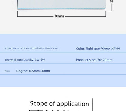 M.2 2280 SSD Silicone Thermal Pad & Grease – Heat-Conductive Cooling Sheet for CPU, GPU, Graphics Card & Phone Screens