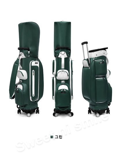 PGM Wheeled Golf Caddy Bag QB127 – 4-Wheel 360° Rotation Removable Waterproof Bag for Men & Women