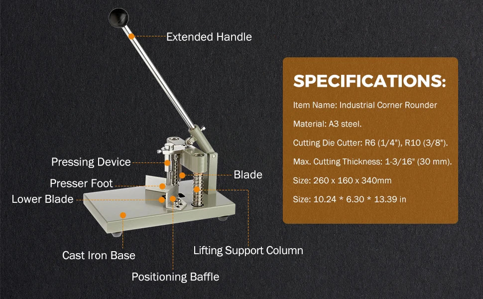 Plastic Cutter Rlh10 Corner Rounder Cutter Machine – R6/R10 Heavy Duty Paper Die Cutter for ...