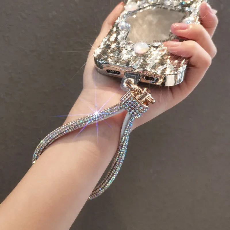 Luxury Rhinestone Mobile Phone Lanyard Wrist Chain - High-End Diamond-Encrusted Bracelet - Antiloss Reinforced