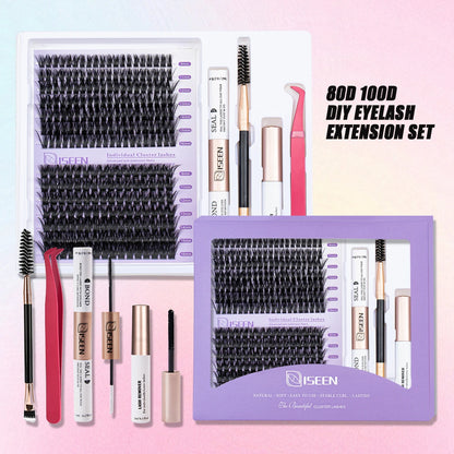 DIY Lash Extension Kit – Mix Styles Lash Clusters, Individual Lashes, Bond & Seal, Remover, Tweezers & Lash Brush for Easy Self-Application Makeup