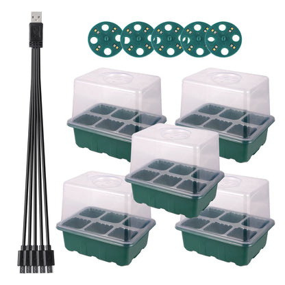 LED Grow Light with 6/12-Hole Seed Starter Trays — Indoor Plant Germination & Seedling Growing Box