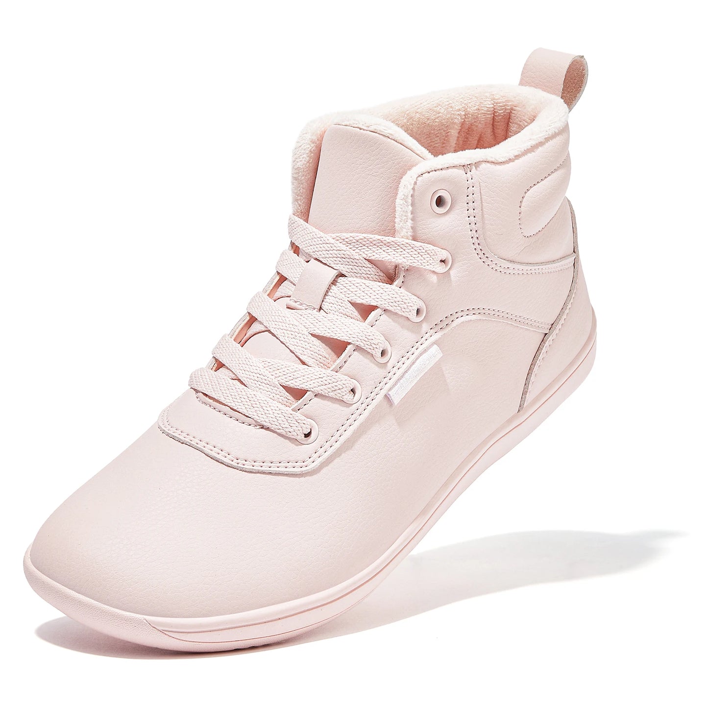 HOBIBEAR Unisex Winter Barefoot Shoes – Wide Toe Box Faux Fur Lined Ankle Sneakers for Women & Men, Artificial Leather Lace-Up