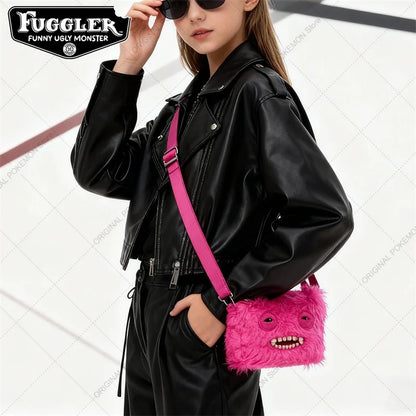 Original Fuggler Ugly Teeth Monster Plush Crossbody Bag – Kawaii Screech Mr. Buttons Shoulder Doll Gift