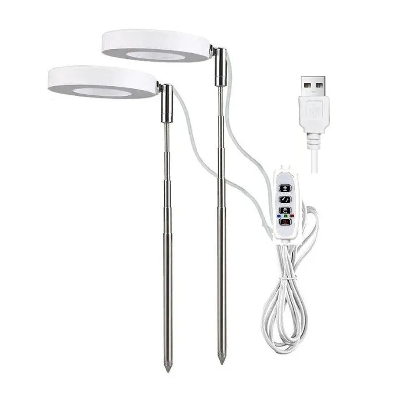 LED Full Spectrum Grow Light – Adjustable Dimmable Hydroponic Plant Lamp with Timer for Indoor Gardening