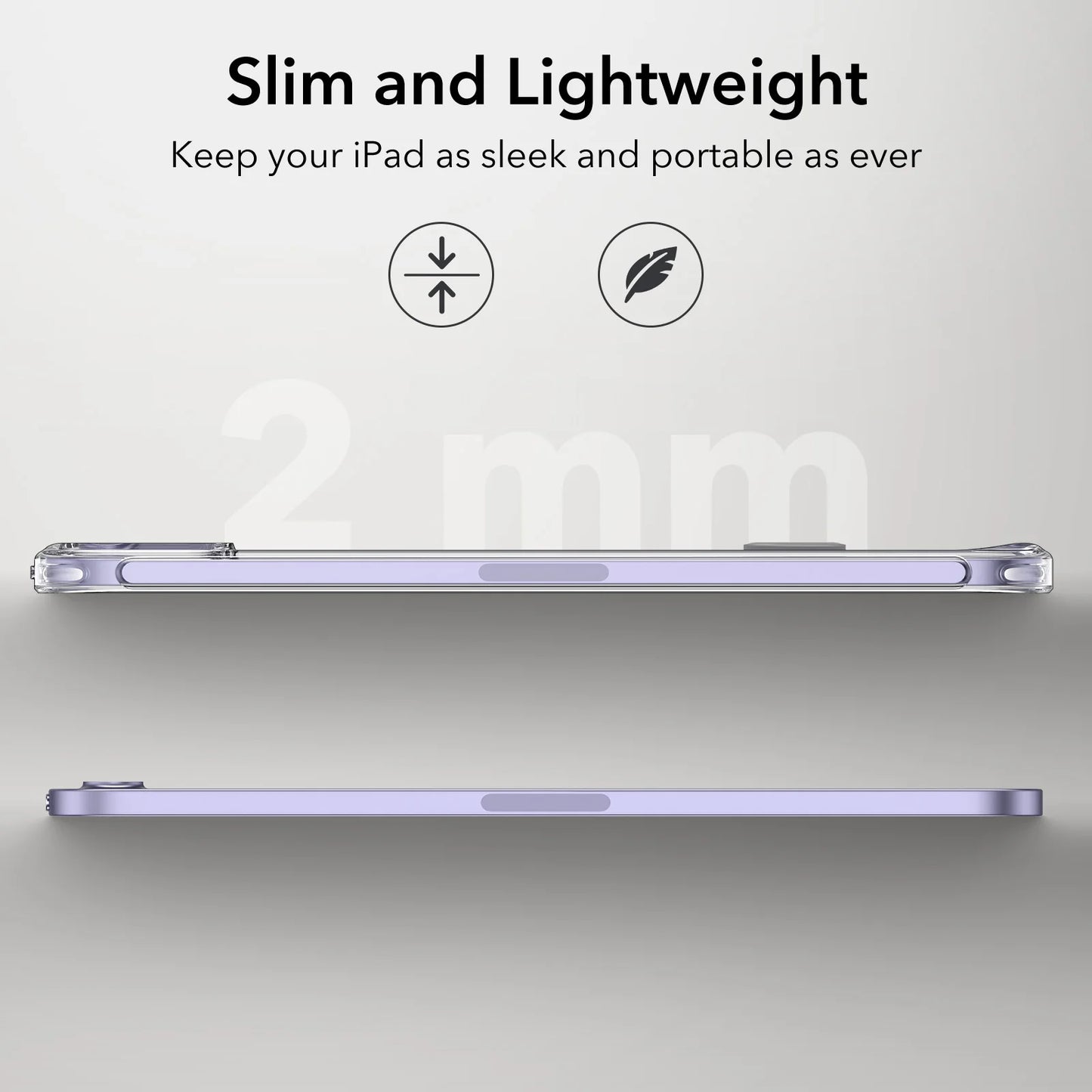 ESR Kickstand Case for iPad Mini 6/7 – Hybrid Protection Clear Back Cover with Stand & Pencil Support