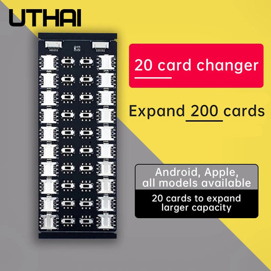Multi-Card Changer Device – Universal External SIM Card Slot for Android & Apple Phones, 20-Card Expansion with Large Capacity