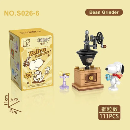 Genuine Snoopy Blind Box Puzzle — Cartoon Scene Building Block Ornaments for Children, Assembled Gift Toy