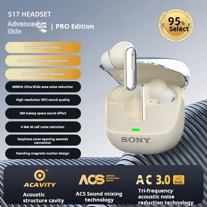 SONY S17 Bluetooth Headset – In-Ear Wireless Sport Earphones, HiFi Stereo, Waterproof TWS Earbuds with Built-in Mic